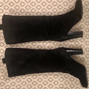 Black Suede Boots, 3.5" heel, size
